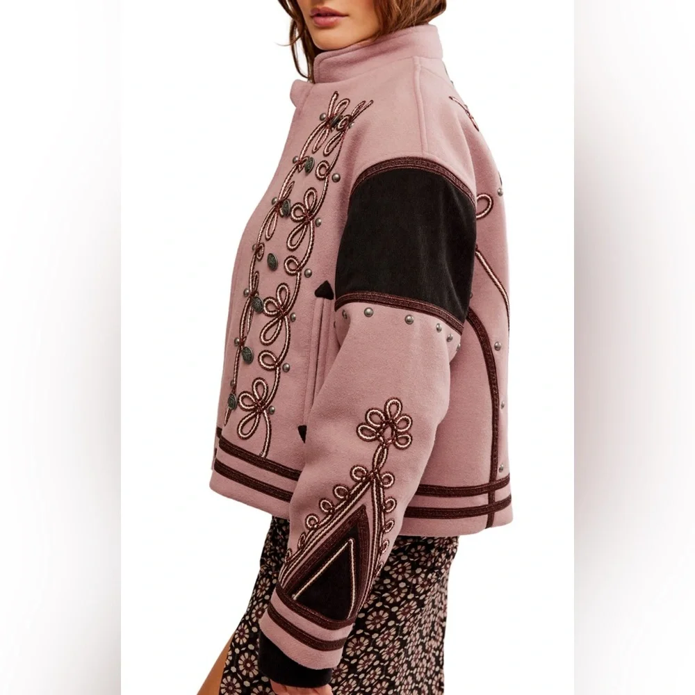Free People Boy Band Bomber Wool Blend Jacket - Picture 3 of 6